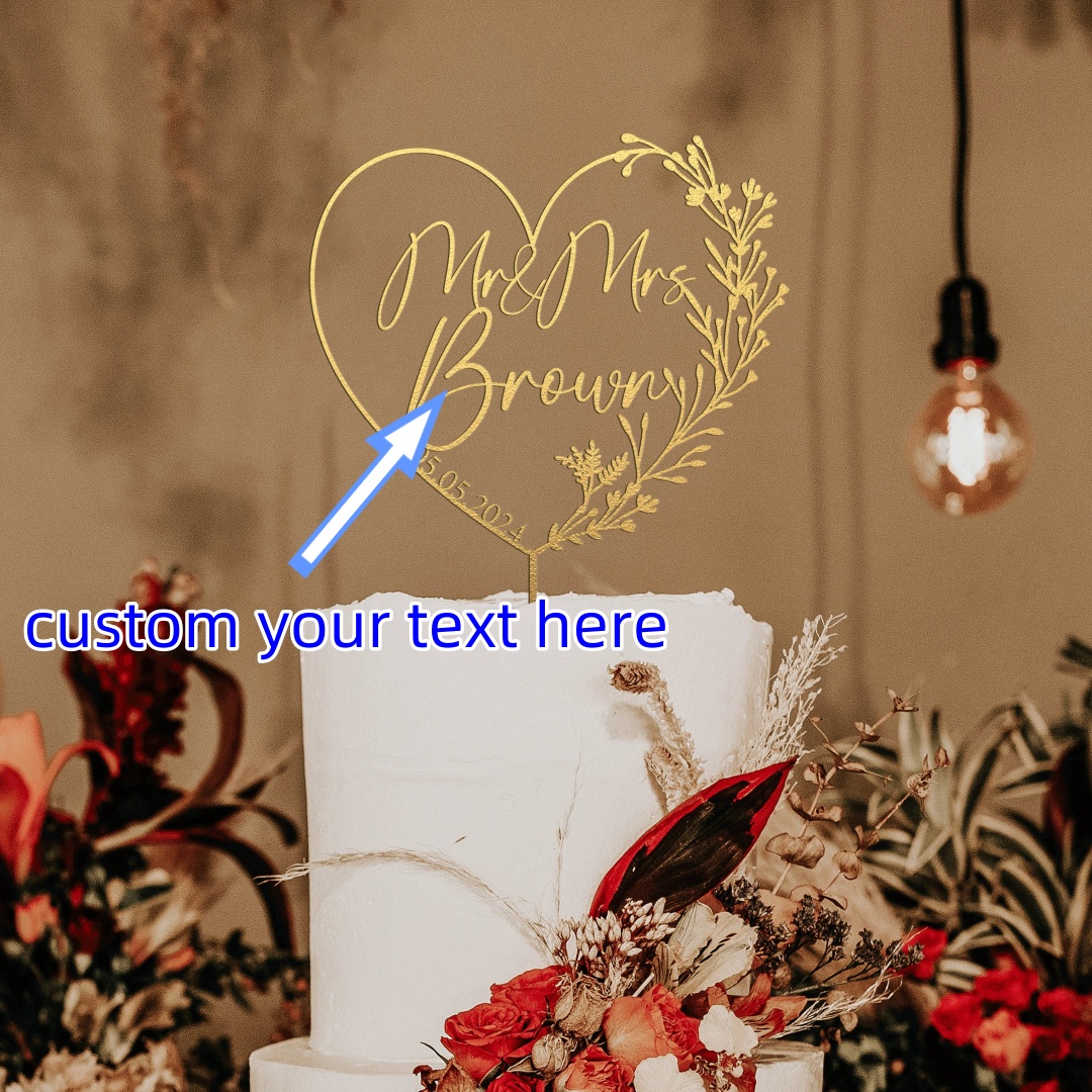 Gold Cake Topper with Heart, H - Industrial Laser Power บทวิจารณ์และราคา