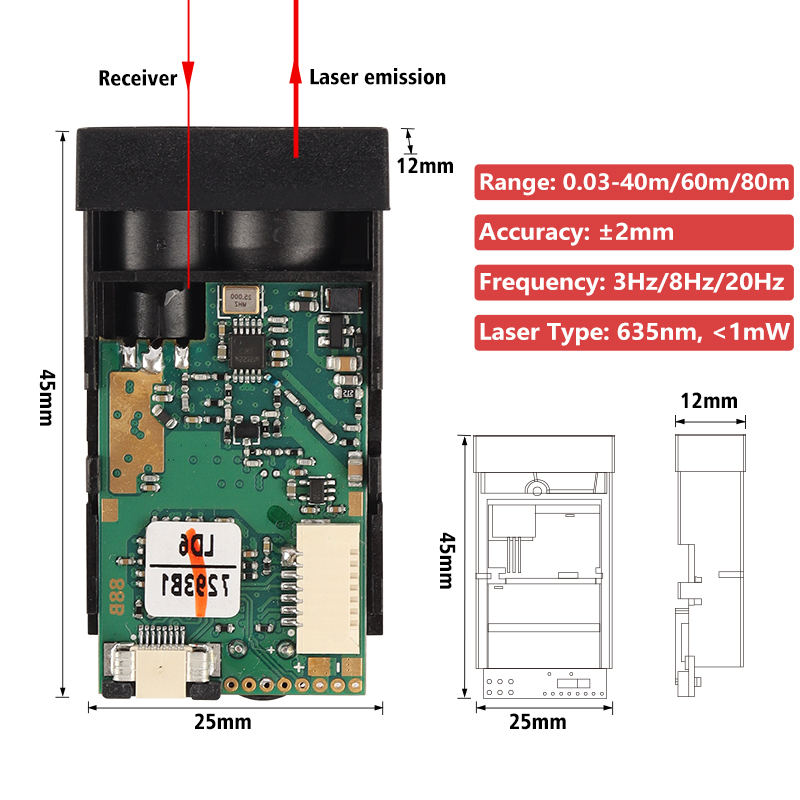 80m Compact Size Cmos Laser Di - Industrial Laser Displacement Sensor บทวิจารณ์และราคา