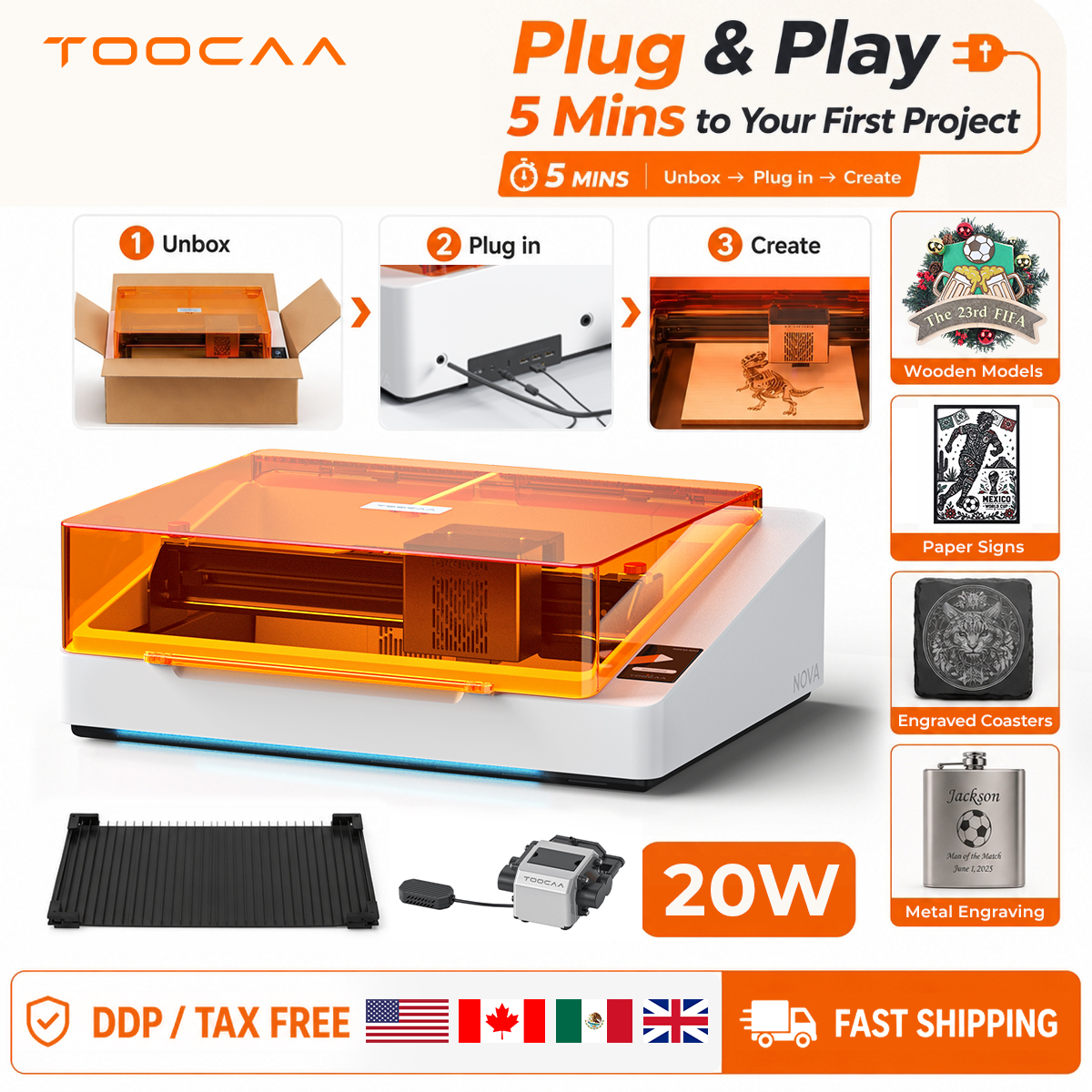 TOOCAA NOVA 20W Beginner-Frien - Desktop Laser Engraver บทวิจารณ์และราคา