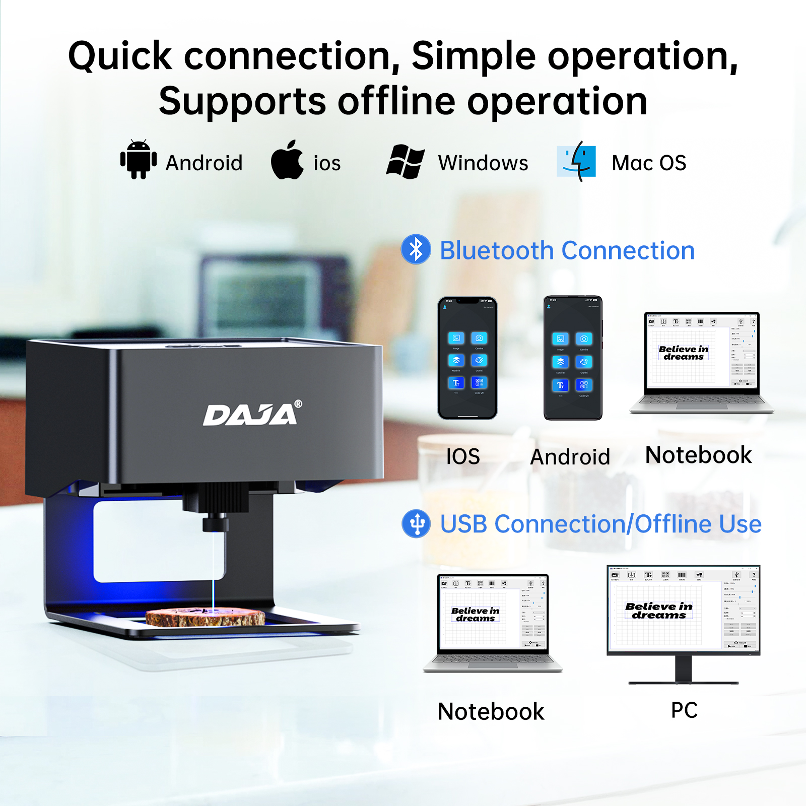 DAJA DJ6 Mini Portable Laser E - Industrial Laser Cutting Machine บทวิจารณ์และราคา