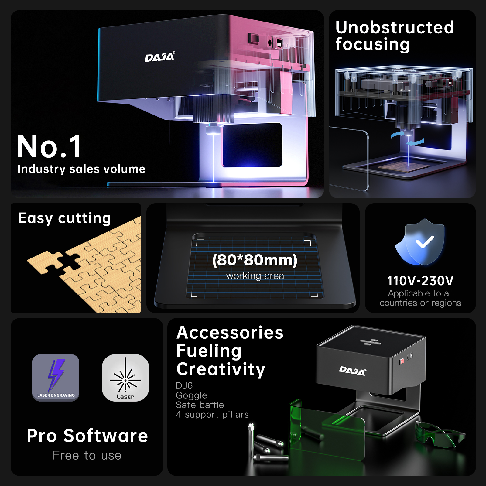 DAJA DJ6 Mini Portable Laser E - Industrial Laser Cutting Machine บทวิจารณ์และราคา