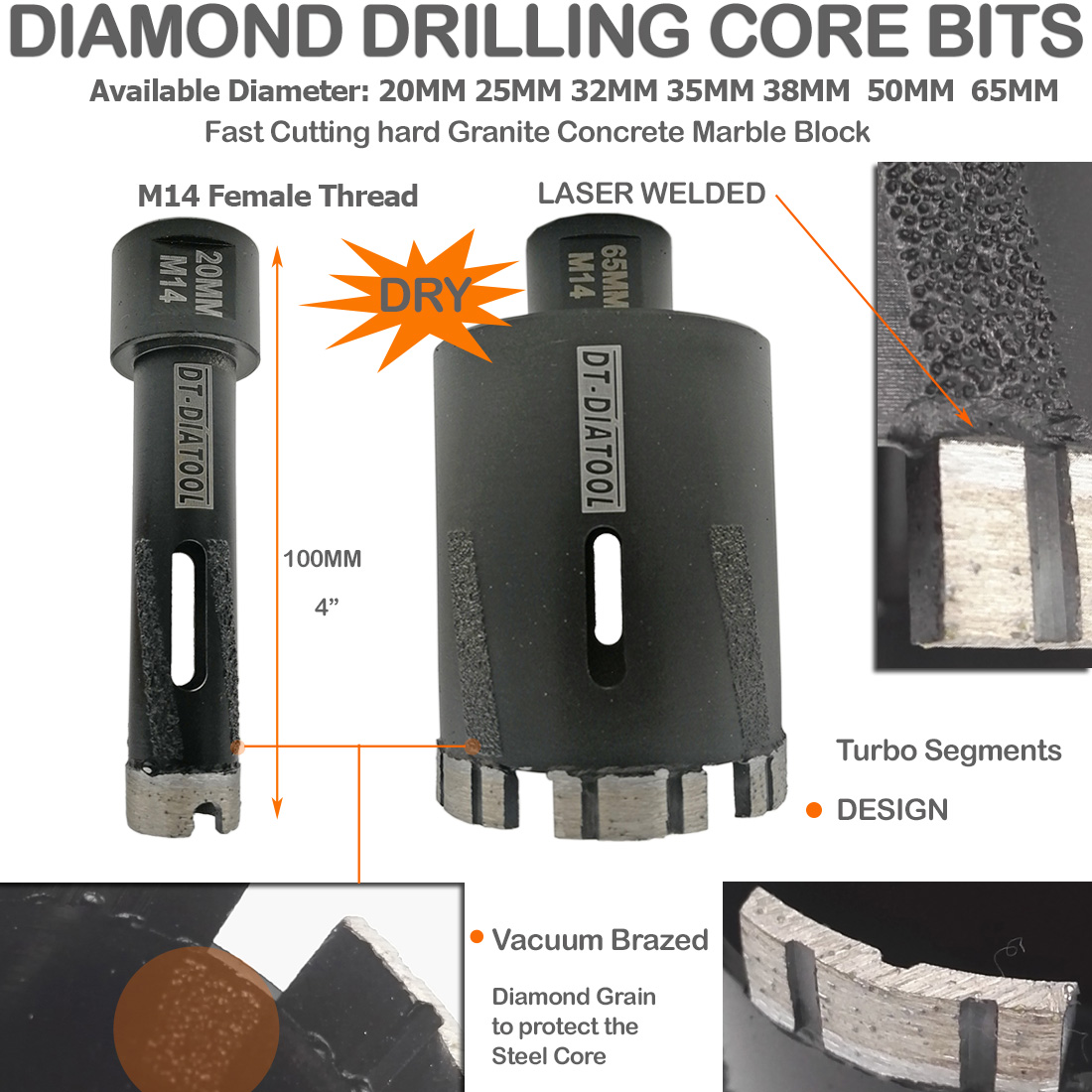 DT-DIATOOL 1pc M14 Thread Lase - Industrial Laser Drill บทวิจารณ์และราคา